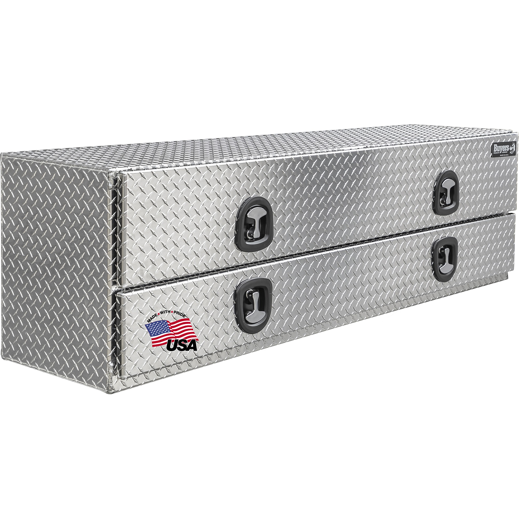Buyers Products, 21x18x72 Diamond Tread Flatbed Contractor, Width 72 in, Material Aluminum, Color Finish Diamond Plate Matte Black, Model# 1701578